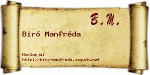 Biró Manfréda névjegykártya